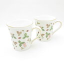 美品 WEDGWOOD ウェッジウッド ワイルドストロベリー マグカップ 2点 ペア コップ SY12721B3 【中古】