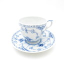 ROYAL COPENHAGEN ロイヤルコペンハーゲン ブルーフルーテッド ハーフレース 756 コーヒーカップ&ソーサー テーブルウェア SU12425B1 【中古】