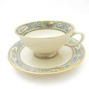 美品 LENOX レノックス AUTUMN オータム ティーカップ&ソーサー 金彩 果物 フルーツ柄 USA SU12436B1 【中古】