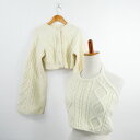 美品 THE TOE ザトゥー ニットキャミソール カーディガン 1点 F ウール ナイロン セット La Rochelle knit レディース AN1808...