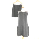 美品 FOXEY フォクシー 34849 ニットドレス ニットジレ ニットミニスカート 42(L) ウール100% ニットジレ ミニスカート レディース AT1...