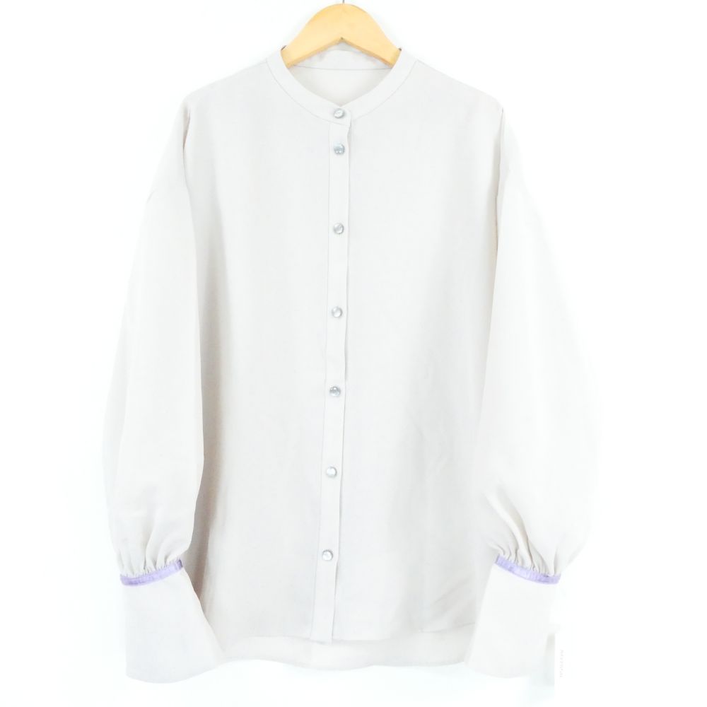 乐天商城 - 美品 Chenon シュノン バンドカラーブラウス 1点 M ポリエステル100％ 長袖 シャツ レディース AO2850A52 【中古】