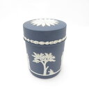 美品 WEDGWOOD ウェッジウッド ジャスパー ポートランドブルー キャニスター 蓋物 小物入れ ラウンドボック BOX SU12514K1 【中古】