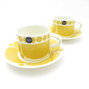 美品 ARABIA アラビア Sunnuntai スヌンタイ カップ&ソーサー 2客 ペア 約280ml SC8282G2 【中古】