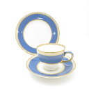 美品 WEDGWOOD ウェッジウッド ユーランダーパウダーブルー ティーカップ&ソーサー 中皿 2点 セット 17cmプレート リー 黒壺 SC8319G1 ...