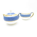 未使用 WEDGWOOD ウェッジウッド ユーランダーパウダーブルー クリーマー&シュガーポット 2点 セット ミルク 砂糖 黒壺 SC8324G1 【中古】