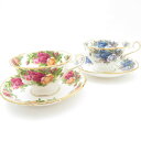 ROYAL ALBERT ロイヤルアルバート オールドカントリーローズ/ムーンライトローズ ティーカップ&ソーサー 2客 セット 薔薇 バラ 花柄 SC8342...