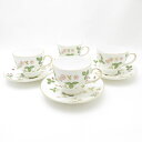美品 WEDGWOOD ウェッジウッド ワイルドストロベリー ティーカップ&ソーサー 4客 セット リー SC8327C1 【中古】