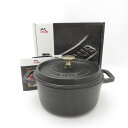 未使用 STAUB ストウブ ピコ・ココット ラウンド 両手鍋 ホーロー 18cm SC8228E2 【中古】