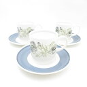 美品 WEDGWOOD ウェッジウッド グレンミスト カップ&ソーサー 3客 セット SM4227F1 【中古】