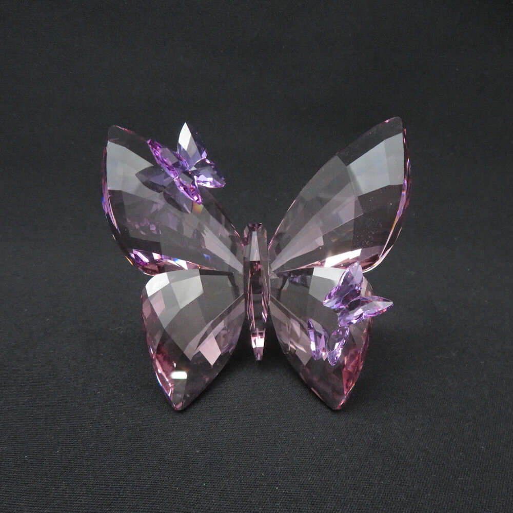 SWAROVSKI スワロフスキー バタフライ (1183941) オブジェ 蝶 置物 ライトアメジスト SY12874B2 【中古】
