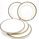 美品 WEDGWOOD ウェッジウッド コーヌコピア 大皿 5枚 セット 27cmプレート ディナー 金彩 SU12741B3 【中古】