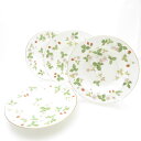 美品 WEDGWOOD ウェッジウッド ワイルドストロベリー スープ皿 4枚 20cmプレートセット パスタ 深皿 ディープ SU12778V2 【中古】