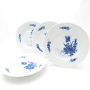 美品 ROYAL COPENHAGEN ロイヤルコペンハーゲン ブルーフラワーカーブ 620 中皿 4枚 20cmプレート セット SY12907V2 【中古】