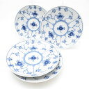 美品 ROYAL COPENHAGEN ロイヤルコペンハーゲン ブルーフルーテッド プレイン ソーサー 4枚 小皿 セット SY12946B2 【中古】
