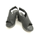 美品 ヒールアップサンダル S 22〜22.5cm相当 クロスタイプ 厚底 レディース AO3019 【中古】