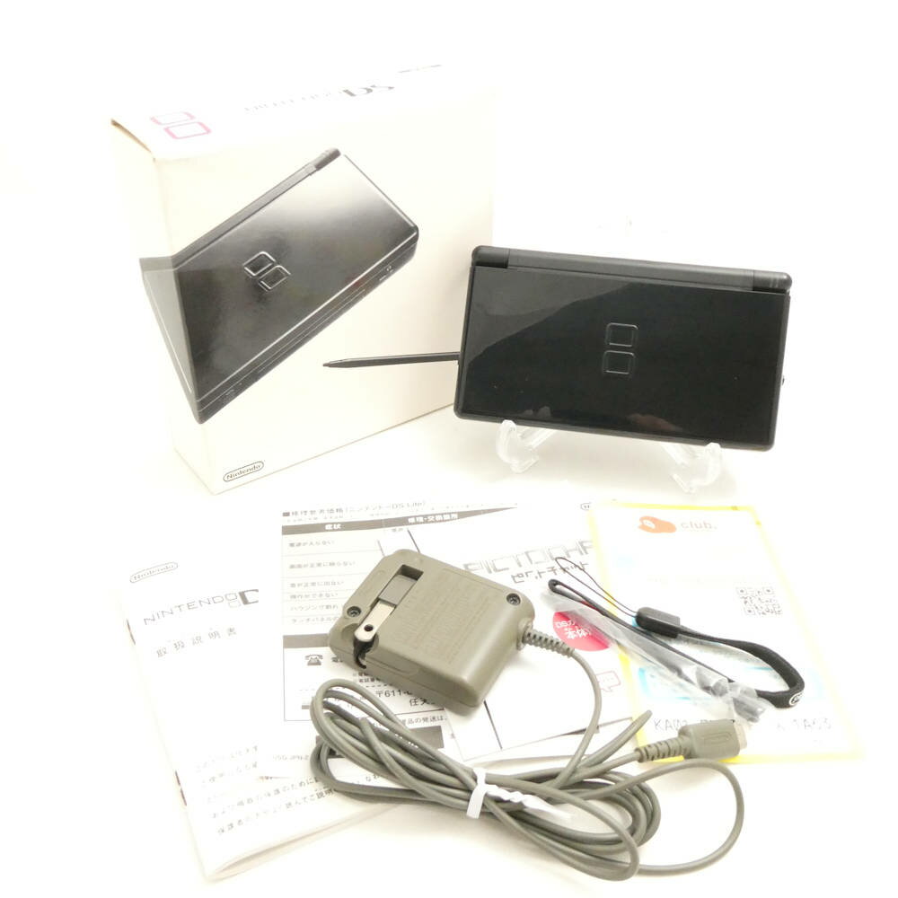 NINTENDO 任天堂 ニンテンドーDS Lite (USG-001) 本体 家庭用 ジェットブラック レトロ ゲーム機 HY1492 【中古】