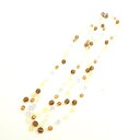 美品 Milly Callegari ミリィカレガリ ワイヤーネックレス イエロー/ブラウン系 ビーズ アクセサリー レディース AO2982 【中古】