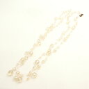 美品 Milly Callegari ミリィカレガリ ワイヤーネックレス ベージュ/クリア系 ビーズ アクセサリー レディース AO2984 【中古】