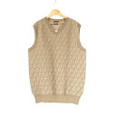 美品 1PIU1UGUALE3 ウノピュウノウグァーレトレ GRK048 ニットベスト VI XL ポリエステル100% ゴルフ ノースリーブ セーター Vネック メンズ AU3276A43 【中古】