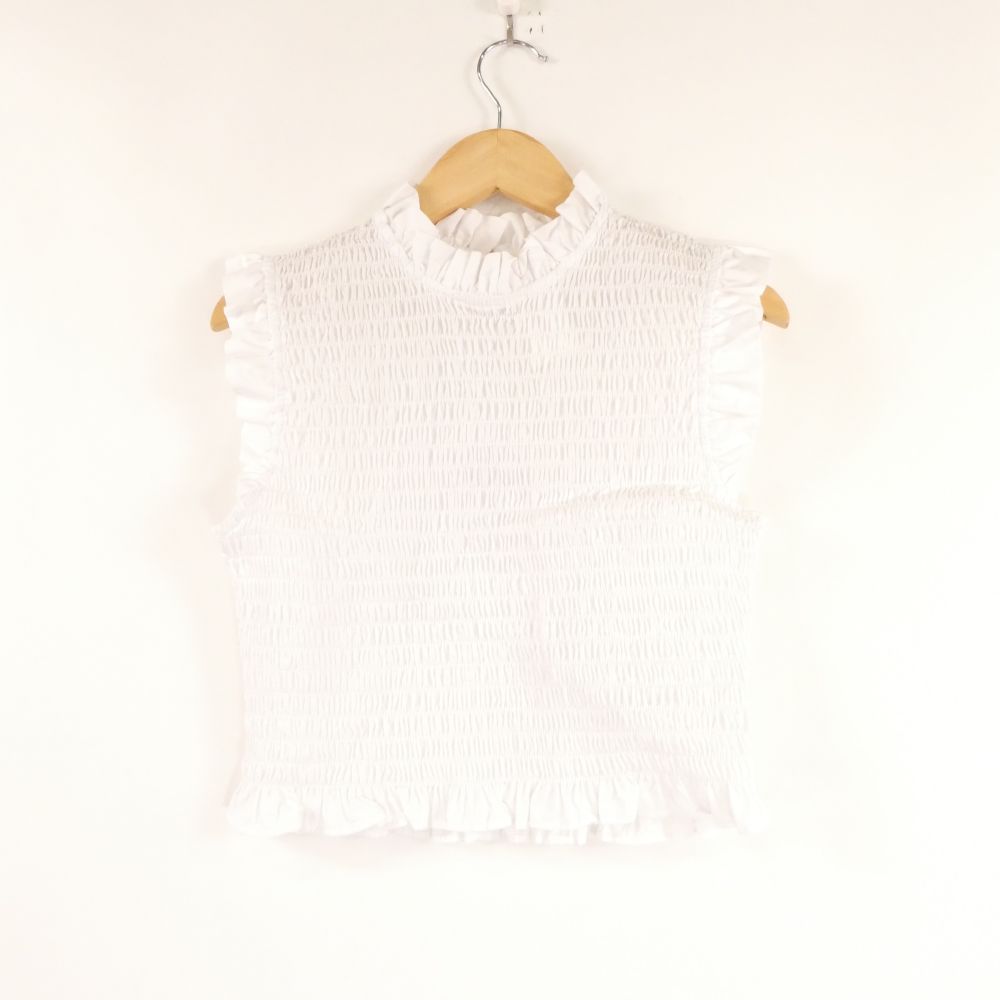 未使用 IENA イエナ MARIA DE LA ORDEN Margo Top ブラウス S コットン100％ ノースリーブ フリル トップス レディース AO3102A14 【中古】