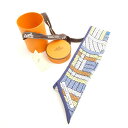 美品 HERMES エルメス Twilly トレスH ツイリー シルク100% スカーフ アクセサリー レディース AY6873 【中古】