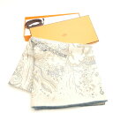美品 HERMES エルメス カレH 100 「プリーズ・ホールド・ザ・ライン」 スカーフ 約100cm×約100cm カシミヤ70% シルク30% カシシル ...