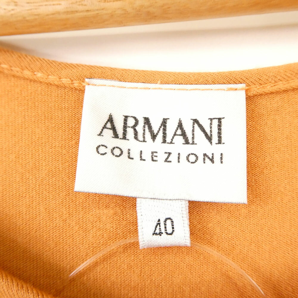美品 ARMANI COLLEZIONI アルマーニ トップス 1点 40 M相当 ビスコース他 半袖 ドレープ カットソー トップス レディース AU3375A5 【中古】