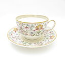 美品 MINTON ミントン マジェスティックハドンホール ティーカップ&ソーサー 1客 花柄 フラワー 金彩 SC8830K2 【中古】