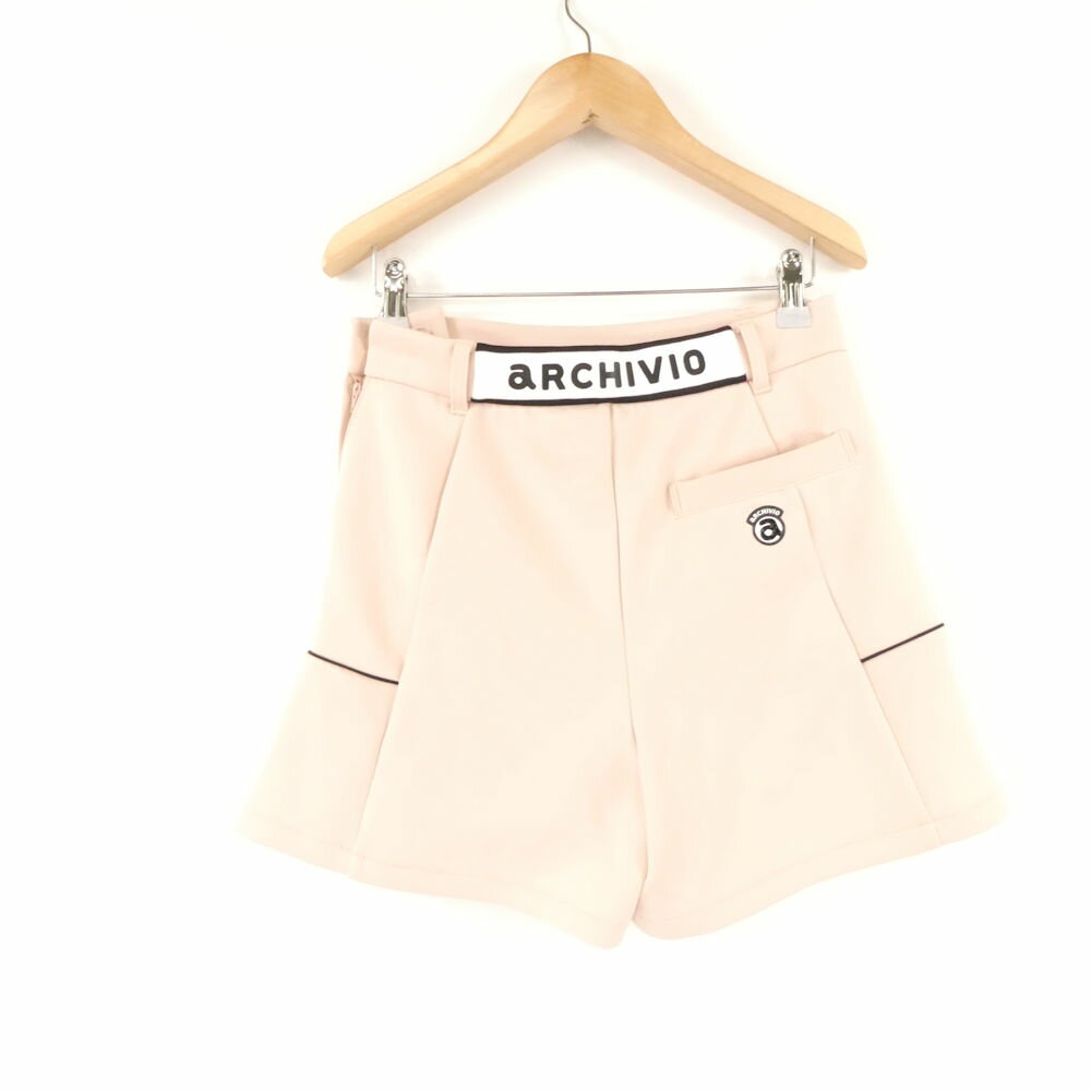 美品 archivio アルチビオ A457404 サイドタックUVショートパンツ 36 Sサイズ相当 ポリエステル他 ゴルフウェア ライトオレンジ 25SS レディース AO3148A6 【中古】