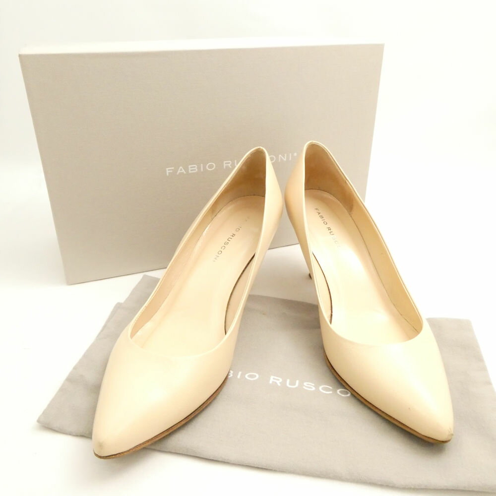 FABIO RUSCONI �ե��ӥ��륹������ �ѥ�ץ� 34 1/2 22.5cm���� �쥶�� �ҡ��� �ݥ���ƥåɥȥ� ���塼�� ��ǥ����� AN2215 ...