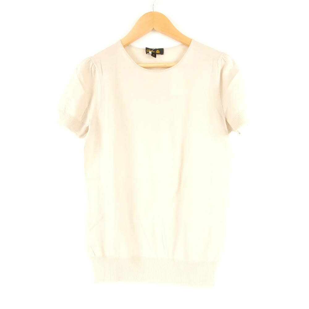 美品 Drawer ドゥロワー 1518-106-1477 サマーニット 1 コットン100% 半袖 レディース AY6697A37 【中..