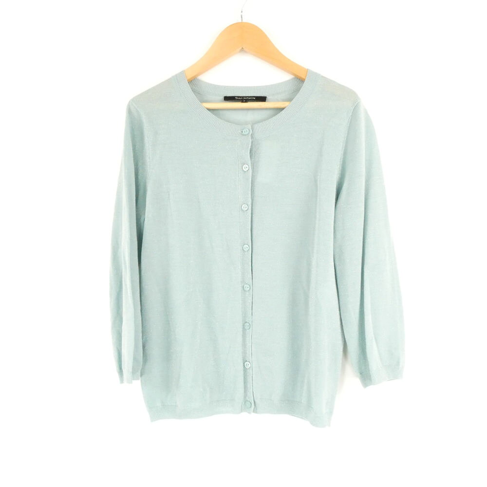美品 TARA JARMON タラジャーモン カーディガン S ウール ナイロン 長袖…