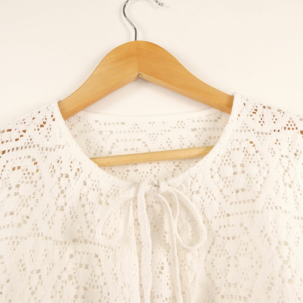 美品 12closet トゥエルブクローゼット 1508 ワイドスリーブレースカーディガン F コットン100％ 長袖 レディース AY7259A22 【中古】