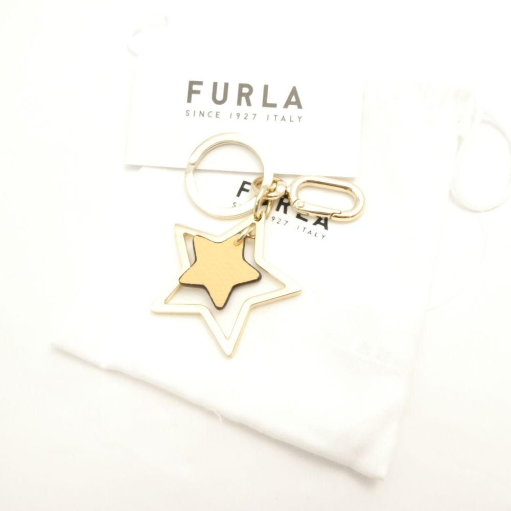美品 FURLA フルラ ヴィーナス スター キーリング 星 チャーム キーホルダー レディース AO3258 【中古】