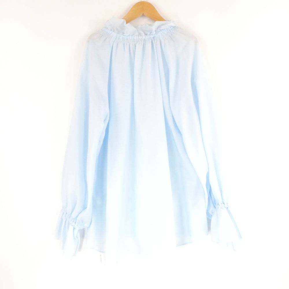 美品 IENA イエナ ブラウス ※ ポリエステル他 長袖 トップス ライトブルー 水色 25SS レディース AU3542A67 【中古】