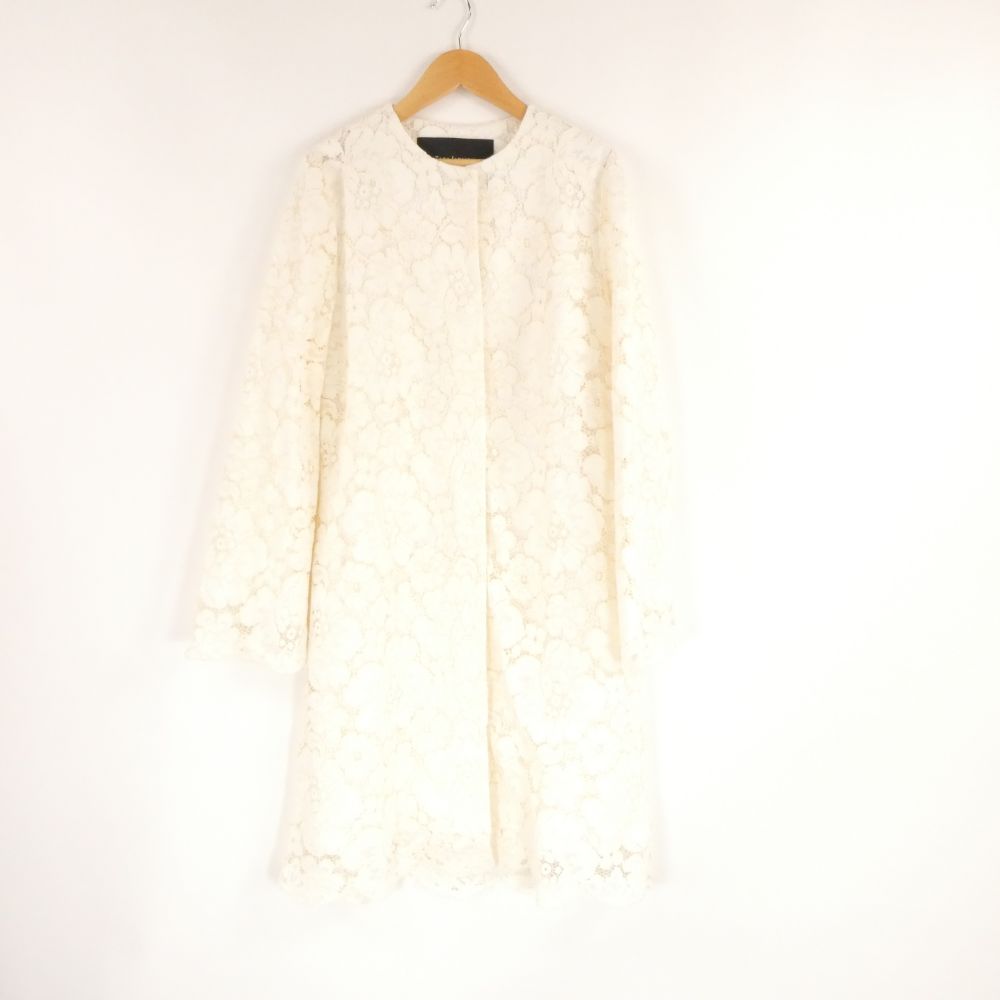 樂天商城 - 美品 TARA JARMON タラジャーモン VZUDA-02960 コート 36 コットン他 レース ロング丈 長袖 レディース AY7159A60 【中古】