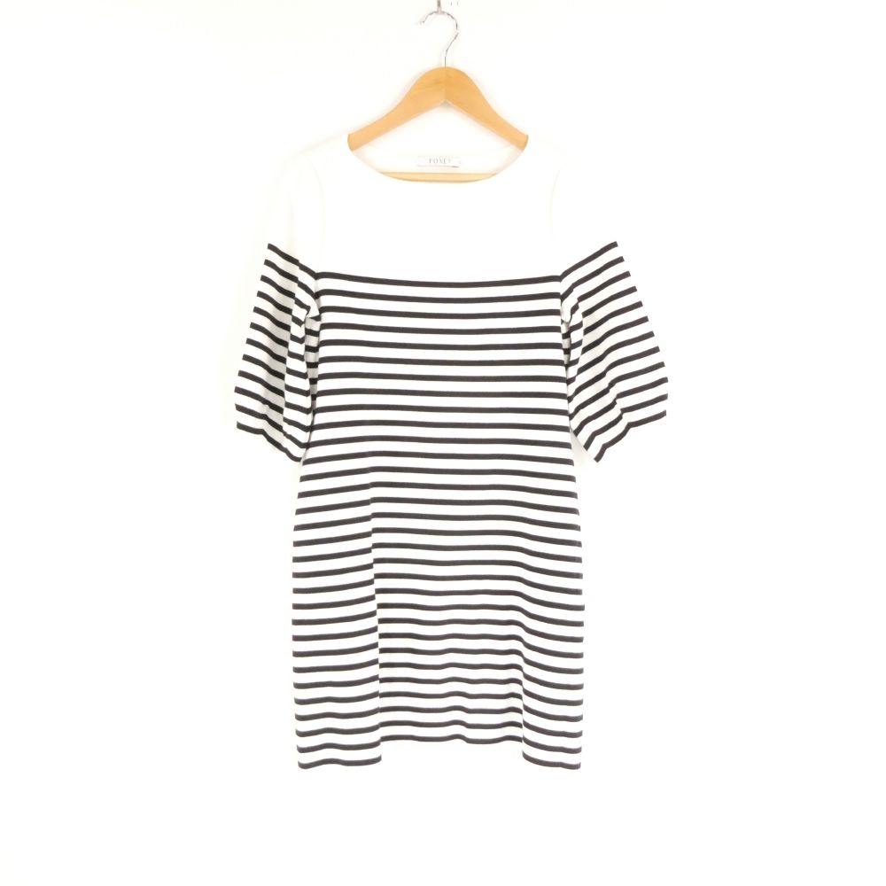 美品 FOXEY フォクシー 26863 ボーダーチュニック 38 レーヨン 他 五分袖 レディース AY7172A77 【中古】