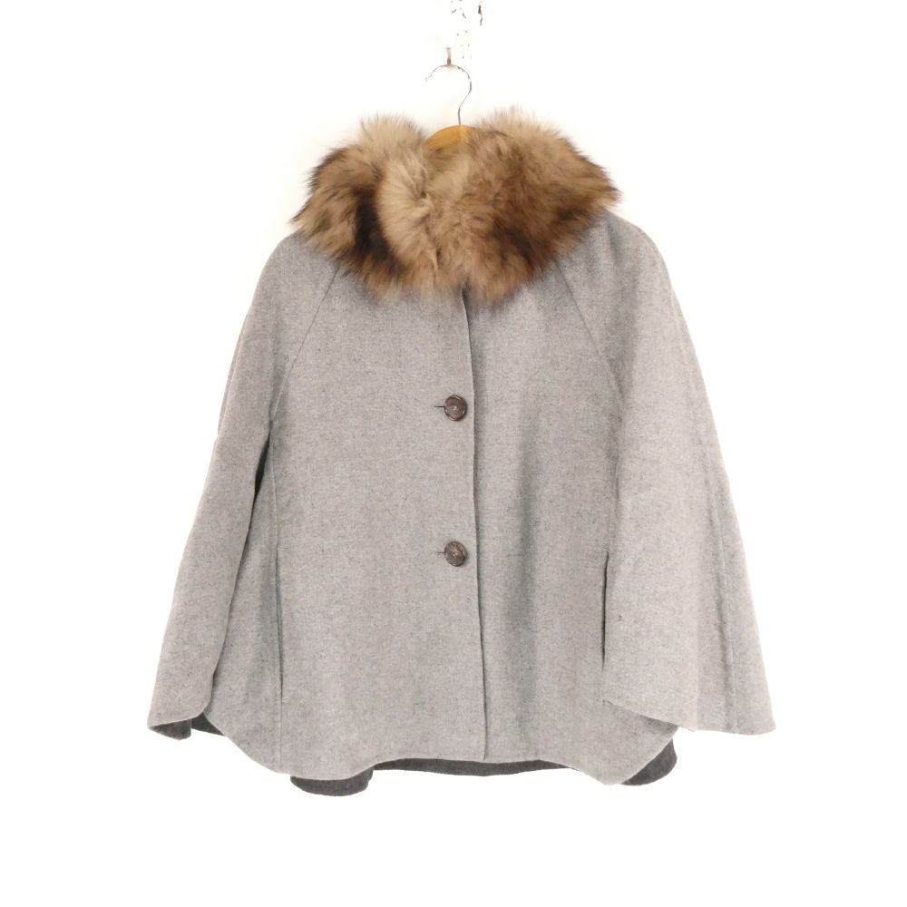 乐天商城 - 美品 Alberto Biani アルベルトビアーニ フォックスファーケープ 42 カシミヤ100％ レディース AY7177A79 【中古】