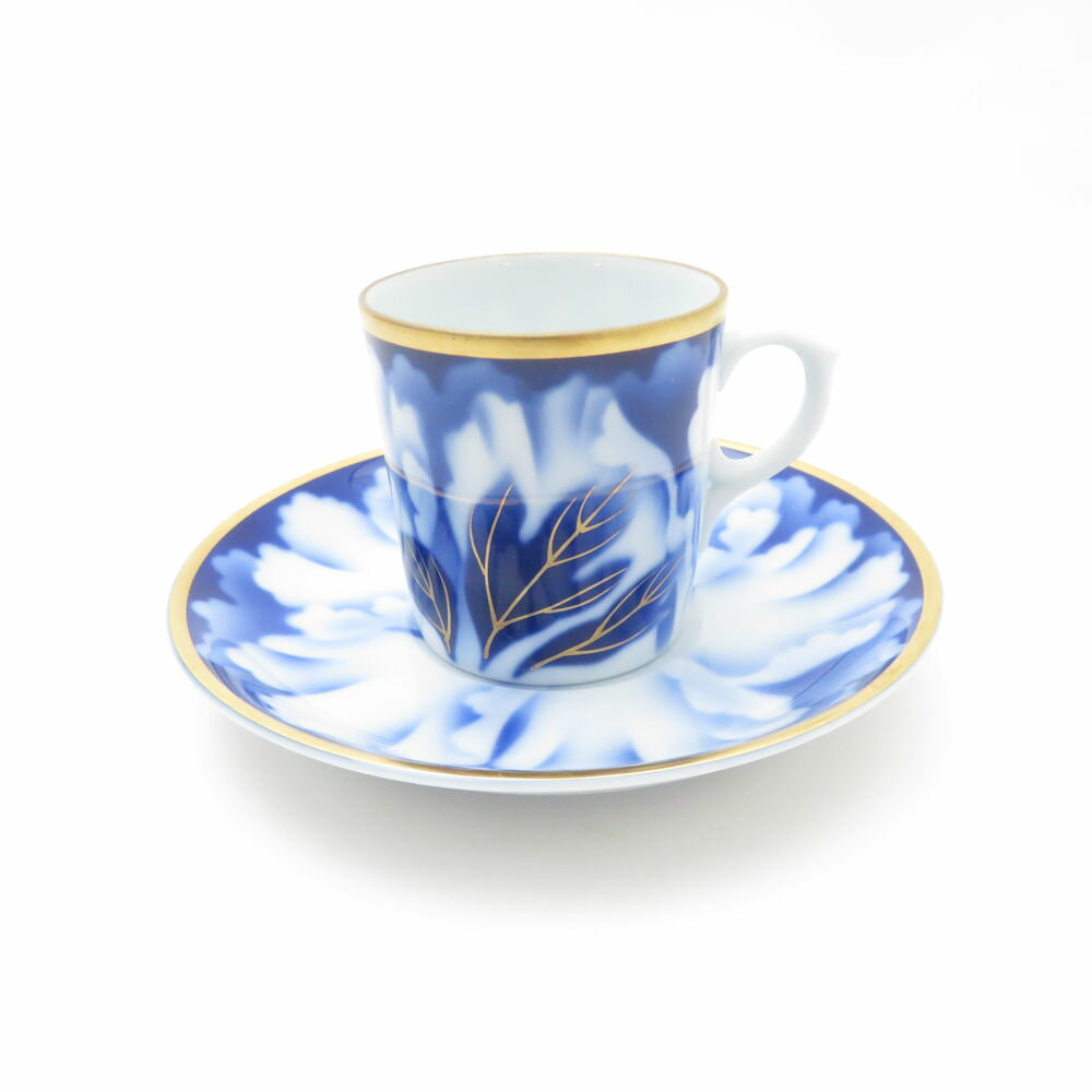 美品 Fukagawa Seiji 深川製磁 ダンバリーミント 「牡丹」 デミタスカップ&ソーサー 金彩 THE DANBURY MINT SY13296B3 ...