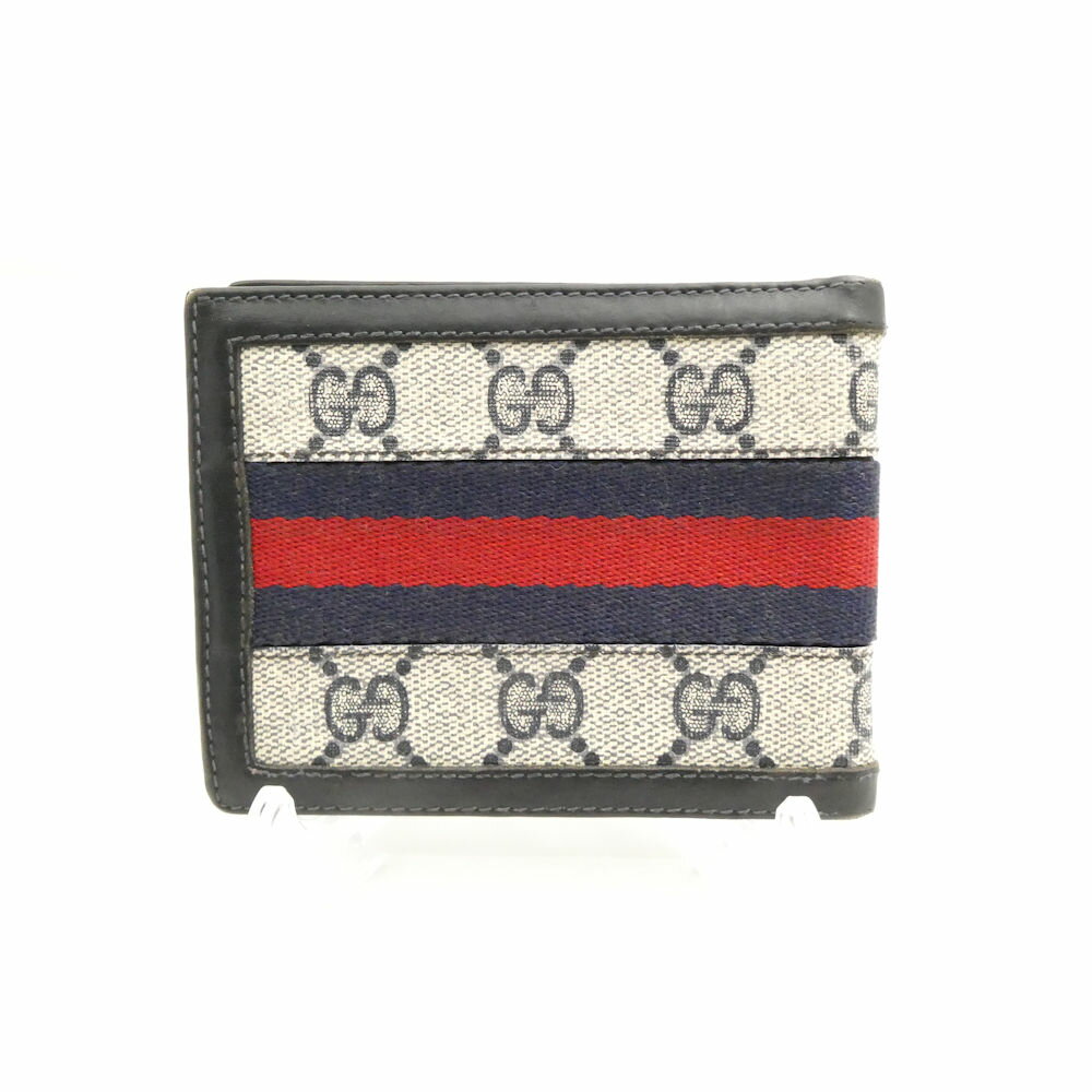 GUCCI グッチ アクセサリーコレクション シェリーライン 札入れ 小銭入れなし GGスプリーム オールド 2つ折り財布 服飾小物 AU3524 【中古】