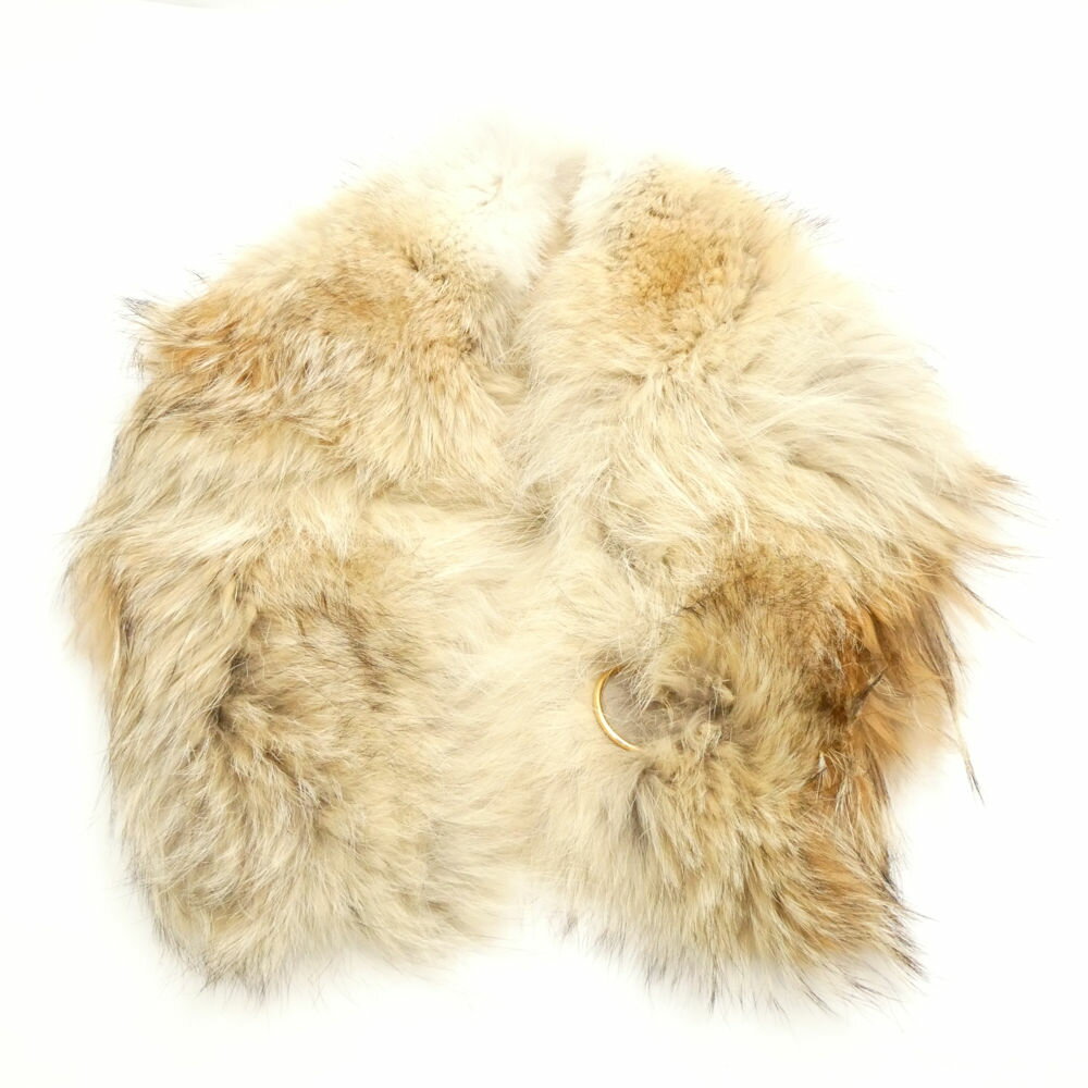 美品 Salvatore Ferragamo フェラガモ コヨーテファーティペット 裏地シルク100% レディース AY7248 【中古】