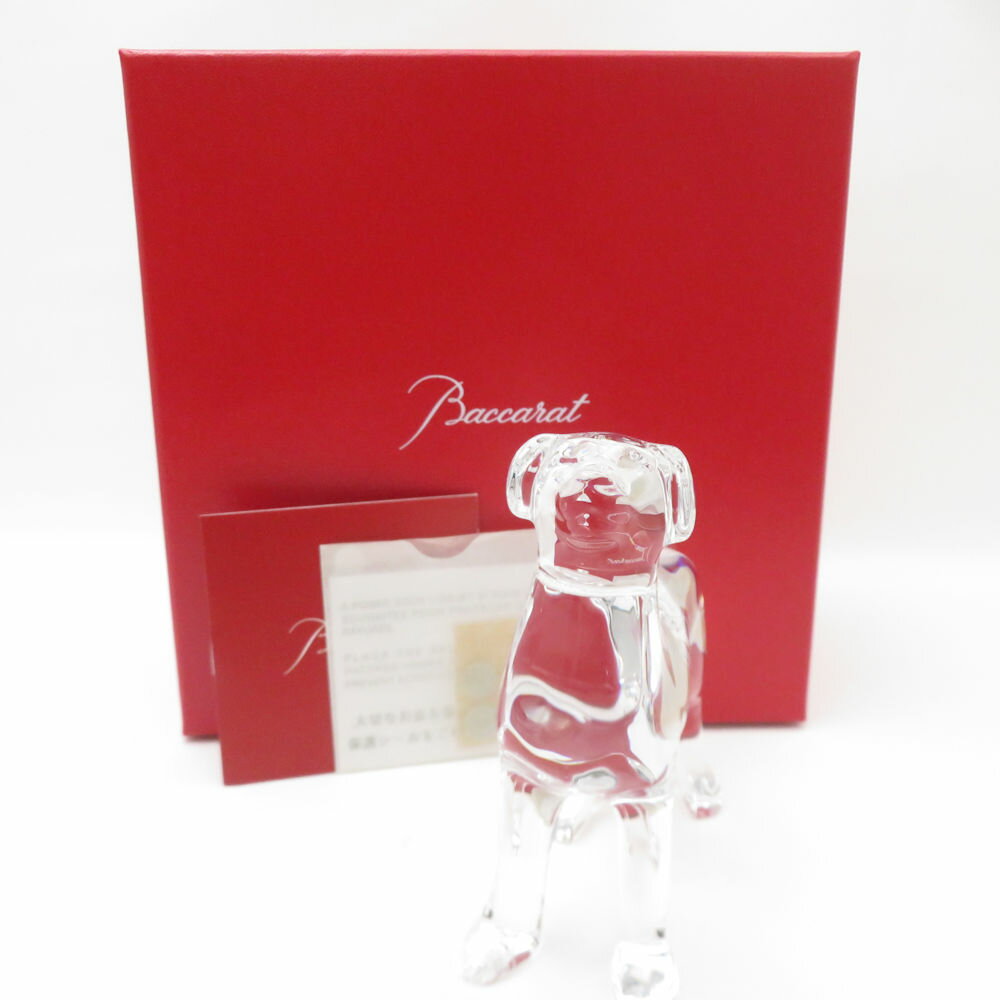 未使用 Baccarat バカラ 2018年 ゾディアック 戌 クリスタルオブジェ 置物 干支 十二支 犬 フィギュア SC9261B1 【中古】
