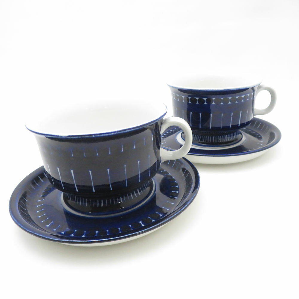 美品 ARABIA アラビア バレンシア カップ&ソーサー 2客 ペア ティー コーヒー 北欧 ヴィンテージ SU13247V2 【中古】