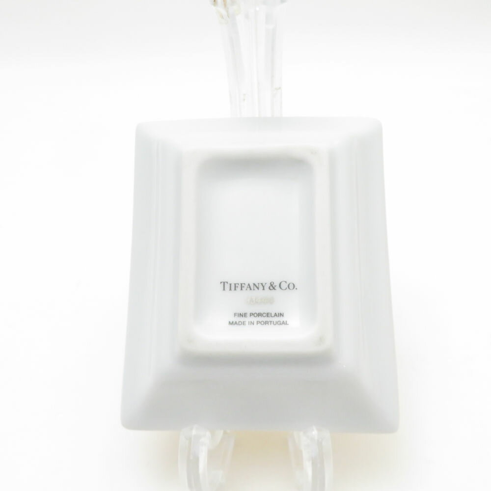 TIFFANY＆Co. ティファニー メタリック ヴィドポシェ&ロゴ 小皿 2枚 ポーセリン ペア 1837 金 トレイ ホーム インテリア SU13289G1 【中古】