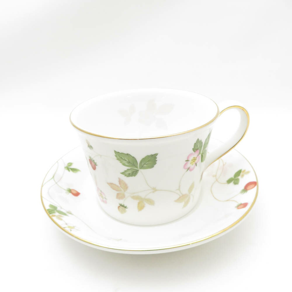 WEDGWOOD ウェッジウッド ワイルドストロベリーパステル ティーカップ&ソーサー 1客 デルフィ SC9328D1 【中古】