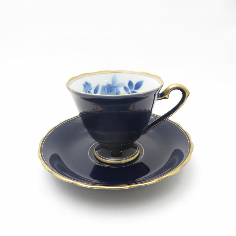 美品 kouransya 香蘭社 サムシングブルー カップ&ソーサー SY13408E2 【中古】