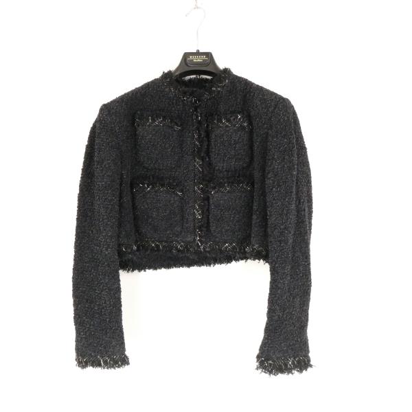 Rakuten - 美品 sacai サカイ 23-06468 ノーカラージャケット 1点 2 ナイロン コットン ツイード 長袖 レディース AN2346W4 【中古】