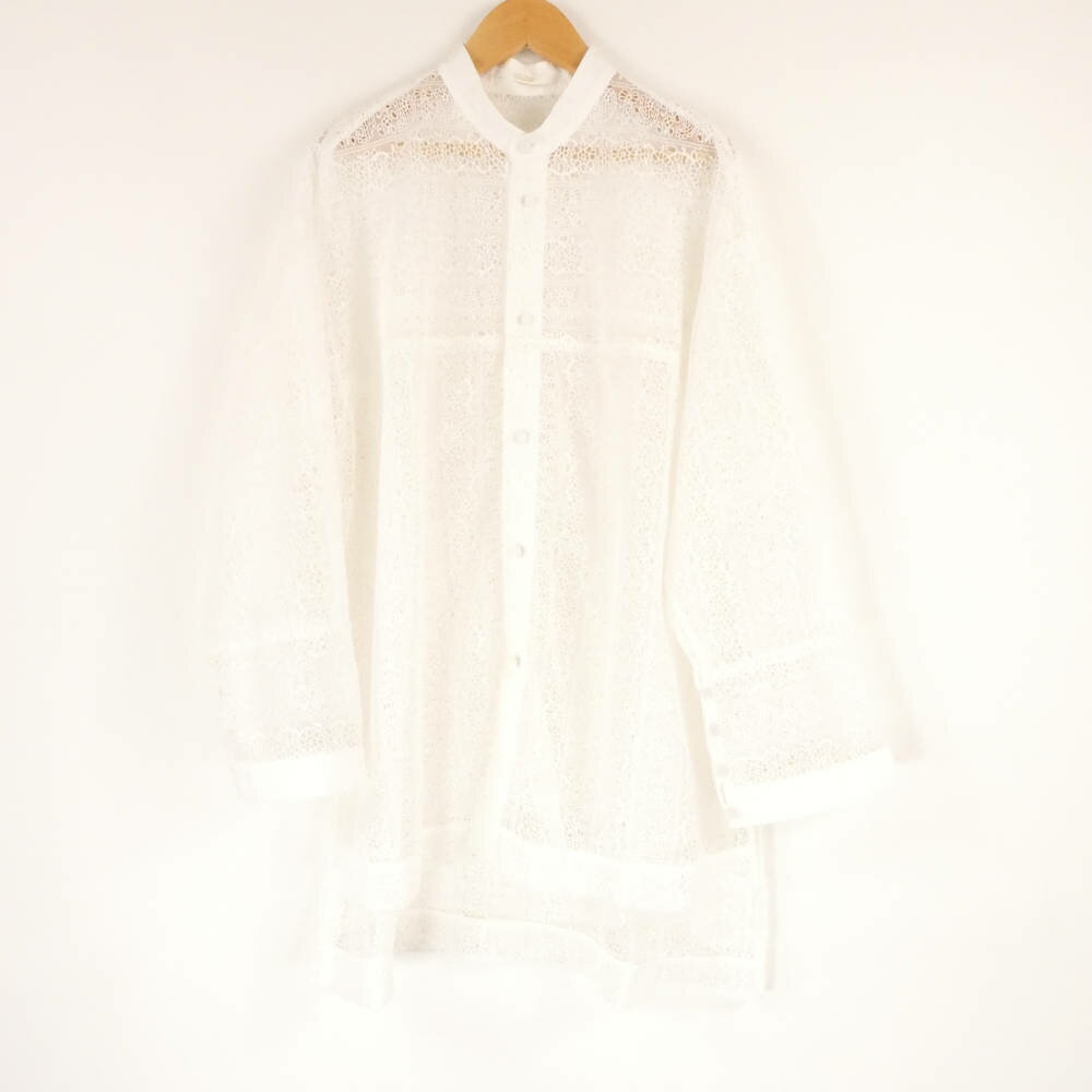 美品 SOULEIADO ソレイアード 75-01-42-01503 レースシャツ 36 ポリエステル100％ 長袖 レディース AY7313A10 【中古】