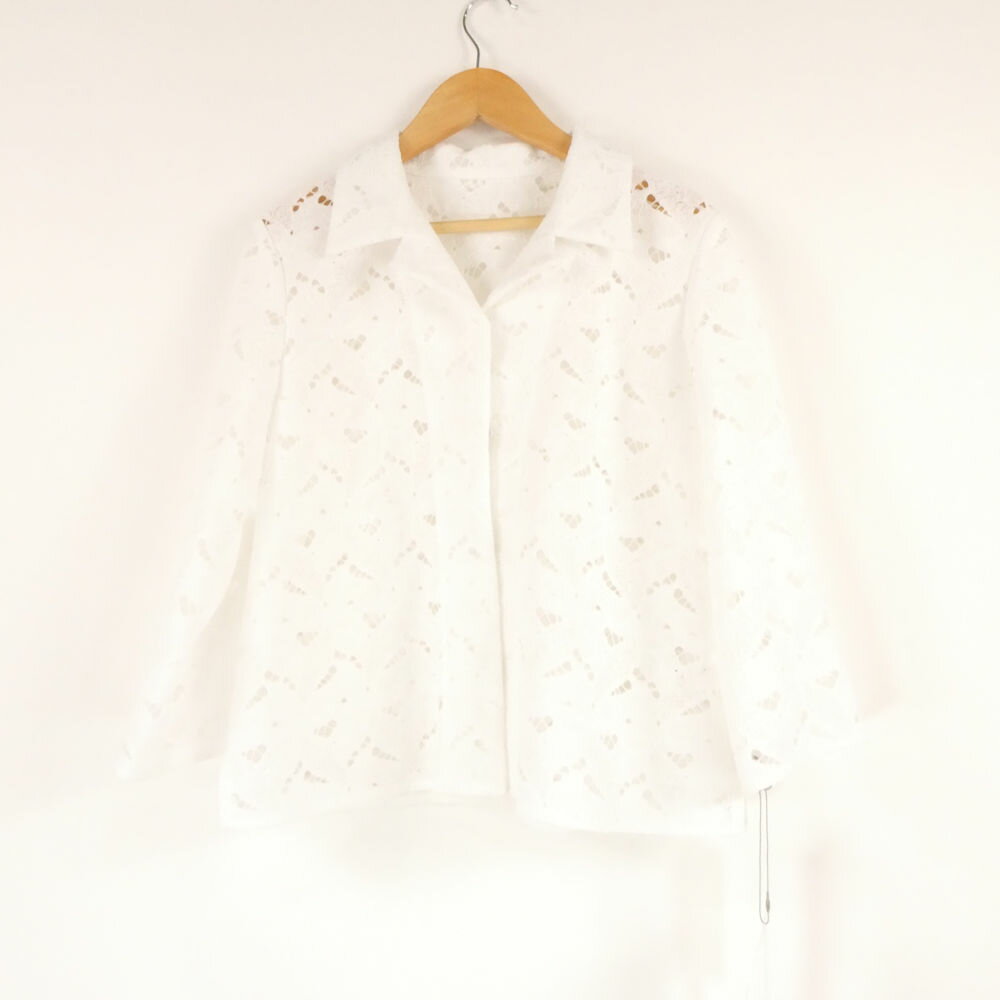 未使用 SCAPA スキャパ 72253170701 フラワーレースブラウス 38 ポリエステル100％ 七分袖 レディース AO3377A47 【中古】